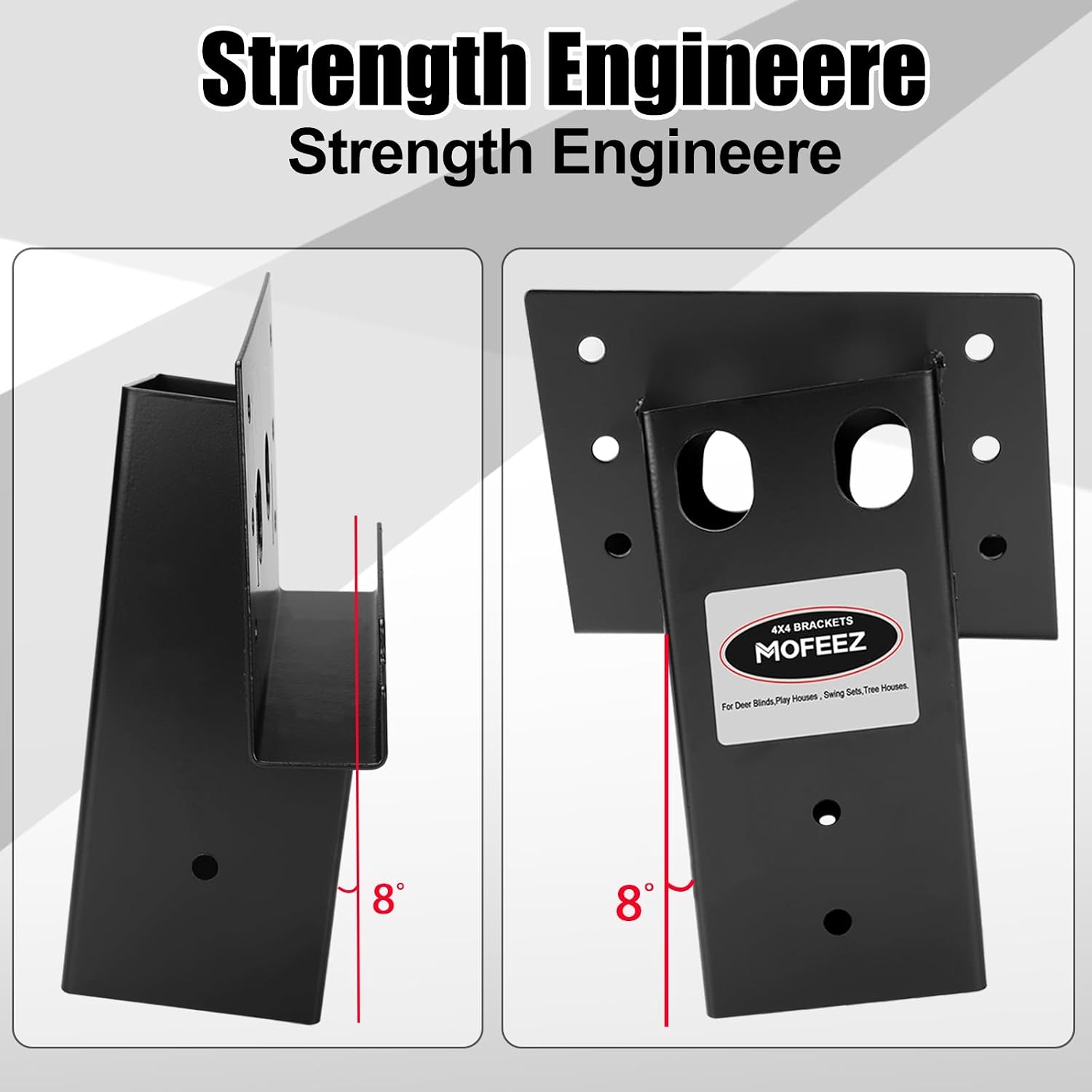 Mofeez Outdoor 4x4 Compound Angle Brackets for Deer Stand Hunting Blinds Shooting Shack (Set of 4) - Image 3