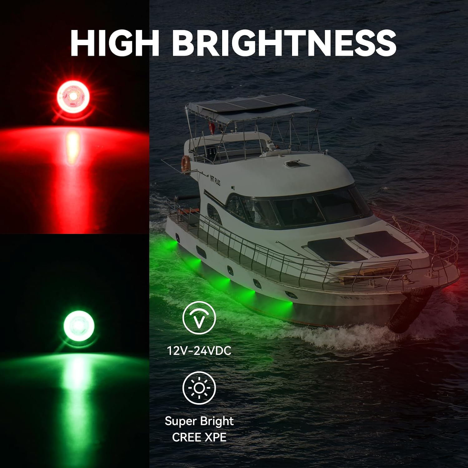 Boat Navigation Lights, Marine Boat Nav Lights, Red and Green Bow Lighting, Night Fishing Lights, Deck Lights, IP68 Waterproof LED Lighting for Pontoon Bas Dinghy Jon - Image 2