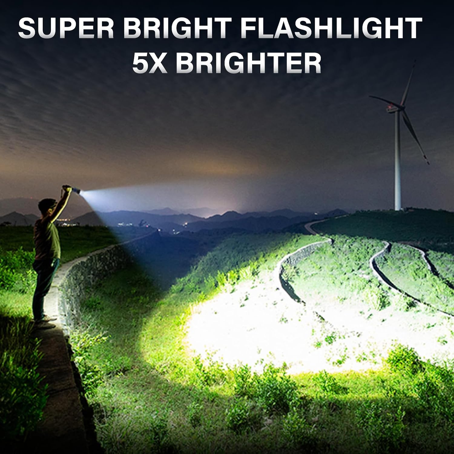 AKNEAR Rechargeable LED Flashlight 99000 High Lumens, Super Bright Flash Light with Zoomable & USB C Rechargeable & 5 Mode & Waterproof, Tactical Flashlights for Home, Emergencies, Camping, Outdoor - Image 6