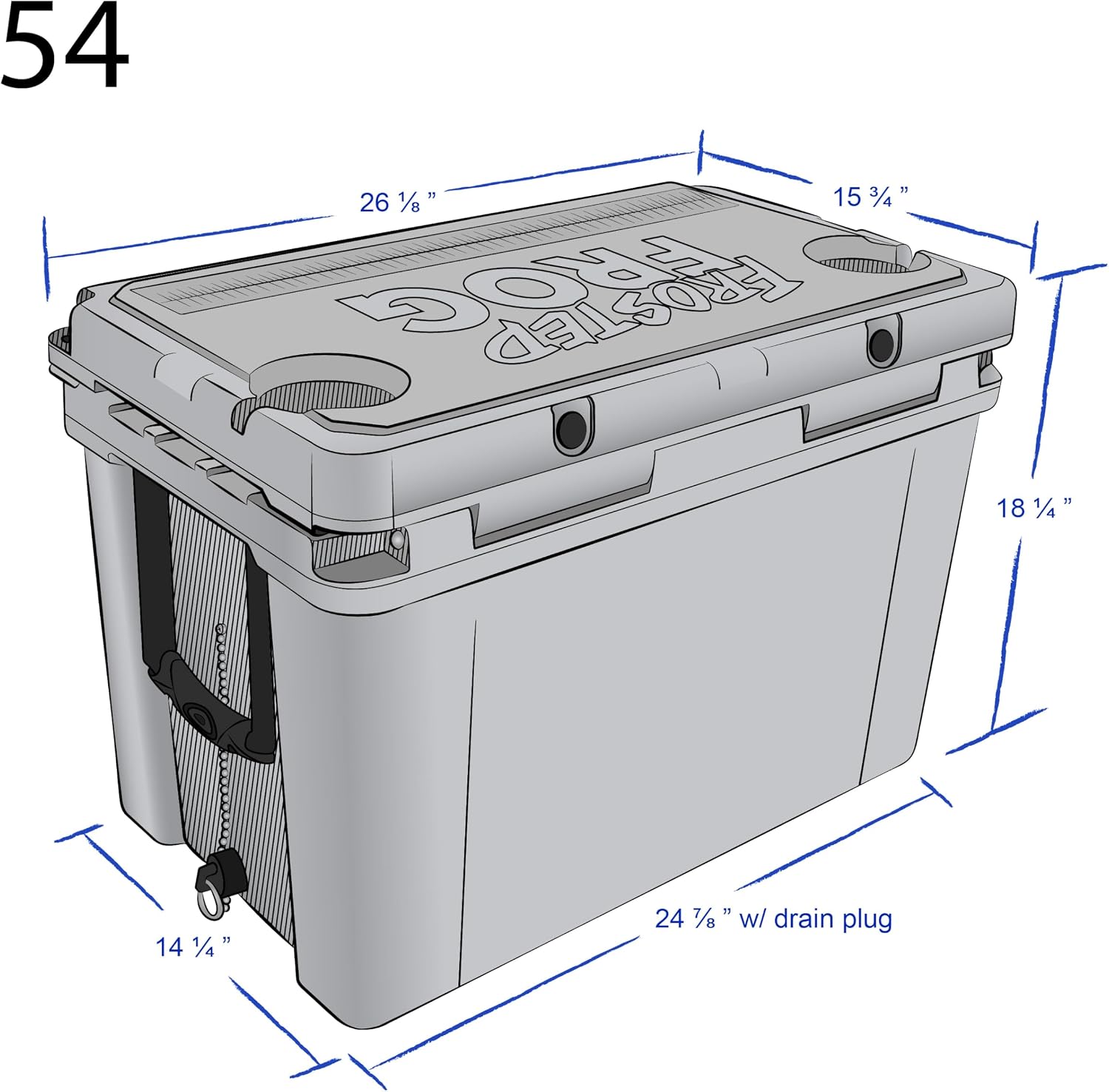 Frosted Frog 54 Qt Hard Cooler, Lightweight Made in USA Insulated Ice Chest | 30% lighter than rotomolded coolers; 54-quart hardside for camping, fishing, boating, beach, BBQ, tailgating & drinks - Image 9