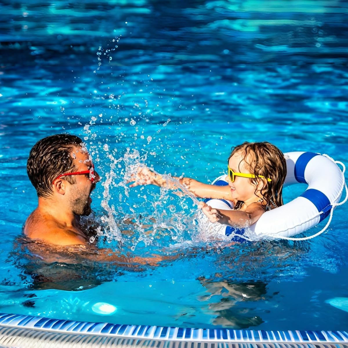 Lifebuoy Set 20Inch Life Preserver Ring and Water Floating Lifesaving Rope 98.4FT,Swim Foam Buoy,Swimming Pool Safety Throwing Ring with Perimeter Rope,Throwable Flotation Device - Image 3