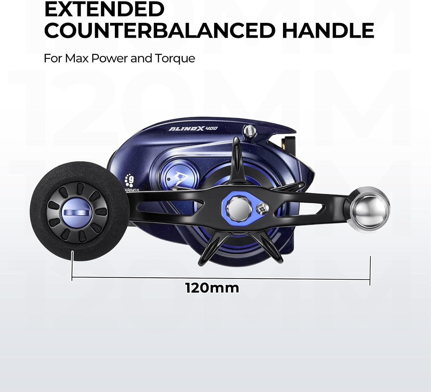 Piscifun Alinox 400 Baitcaster Fishing Reel, 38Lbs Max Drag Aluminum Alloy Frame Baitcasting Reel, Available in 6.6:1/8.1:1 Gear Ratio, Freshwater and Saltwater Low Profile Casting Reel for Musky - Image 6