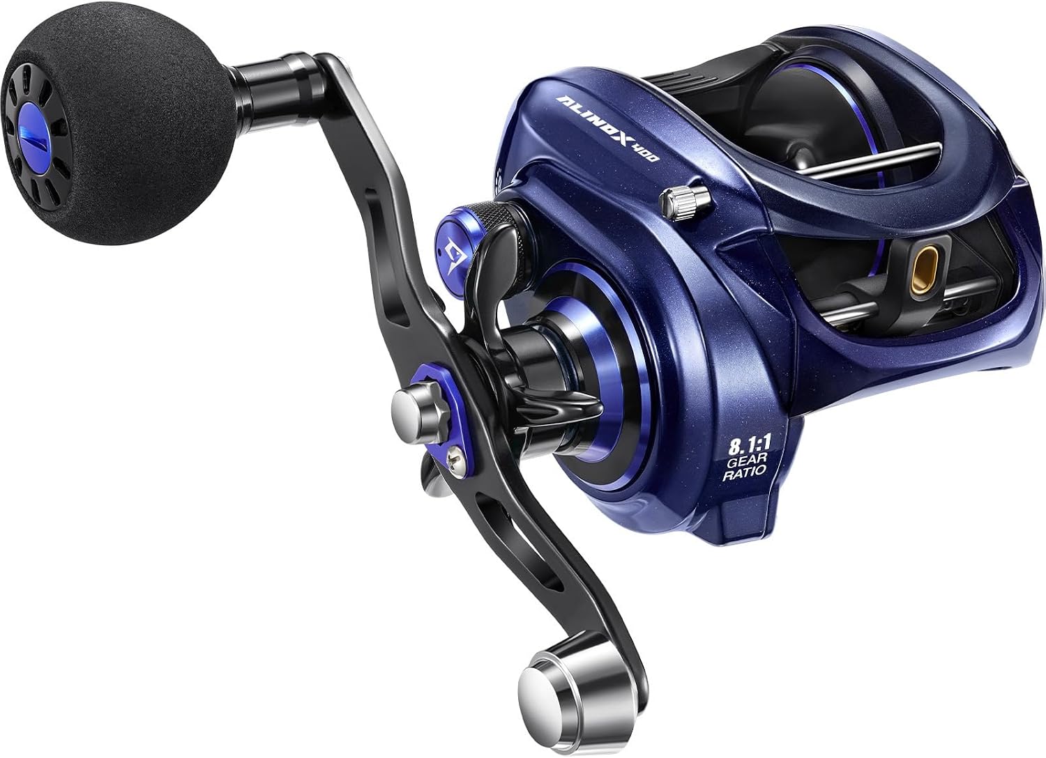 Piscifun Alinox 400 Baitcaster Fishing Reel, 38Lbs Max Drag Aluminum Alloy Frame Baitcasting Reel, Available in 6.6:1/8.1:1 Gear Ratio, Freshwater and Saltwater Low Profile Casting Reel for Musky
