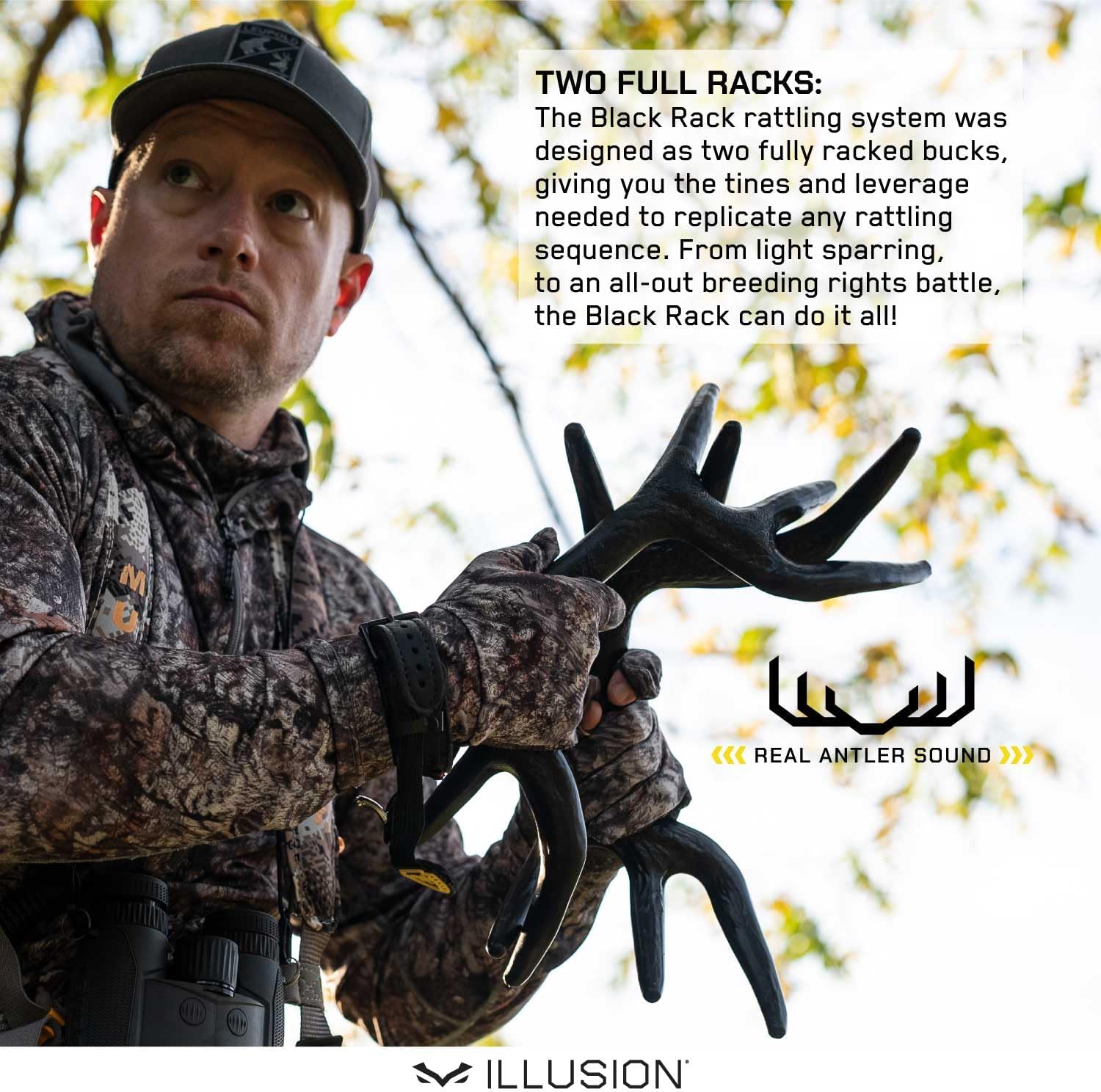 Black Rack Rattling System by Illusion | Rattling Antlers | Rattling Horns | Deer Call | Bone-Core Technology - Image 5