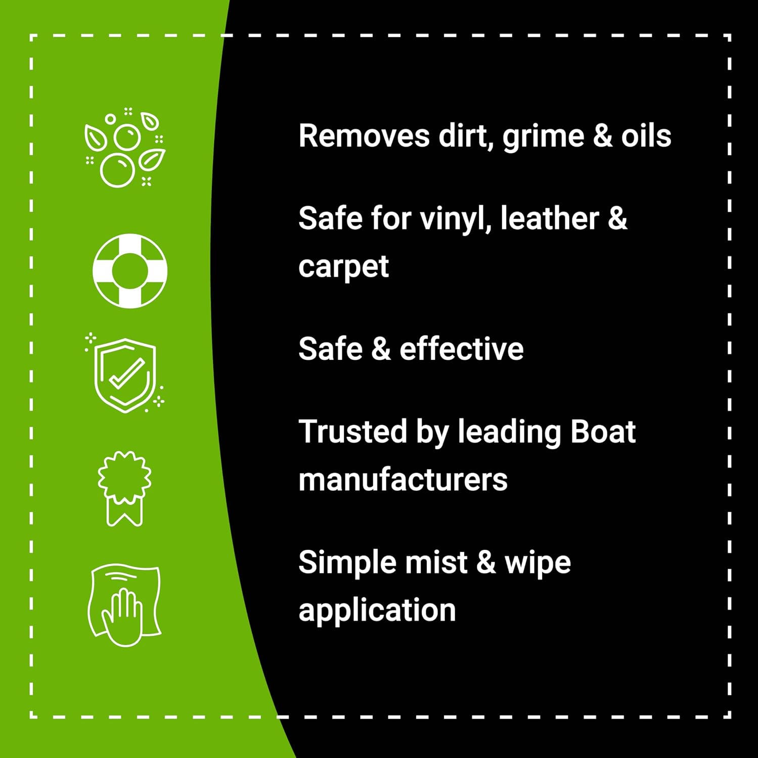 Boat Bling VS-0032 Vinyl Sauce Premium Vinyl and Leather Cleaner, 32 Oz., for Boats, RVs, Powersport Vehicles and More | Marine cleaner lifts grime and sunblock from vinyl interiors with a non-caustic mist-and-wipe formula; OEM approved - Image 5
