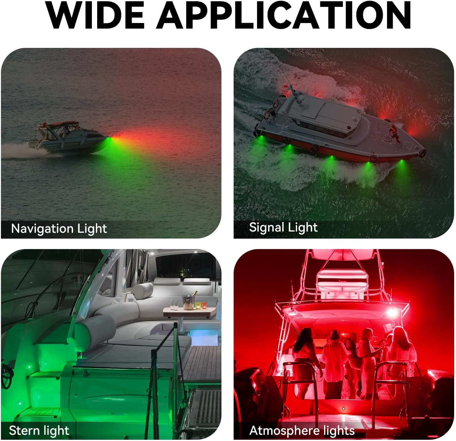 Boat Navigation Lights, Marine Boat Nav Lights, Red and Green Bow Lighting, Night Fishing Lights, Deck Lights, IP68 Waterproof LED Lighting for Pontoon Bas Dinghy Jon - Image 6