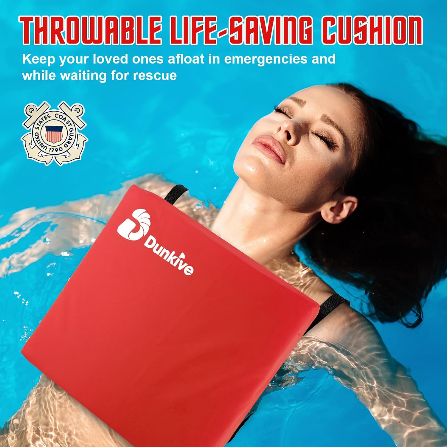 2 Pack Boat Throw Flotation Cushion, USCG Approved, Emergency Marine Throwable Flotation Device, Foam Boat Cushions Life Preserver, Throw Cushions for Boats, Kayaks, Canoes(Red) - Image 5