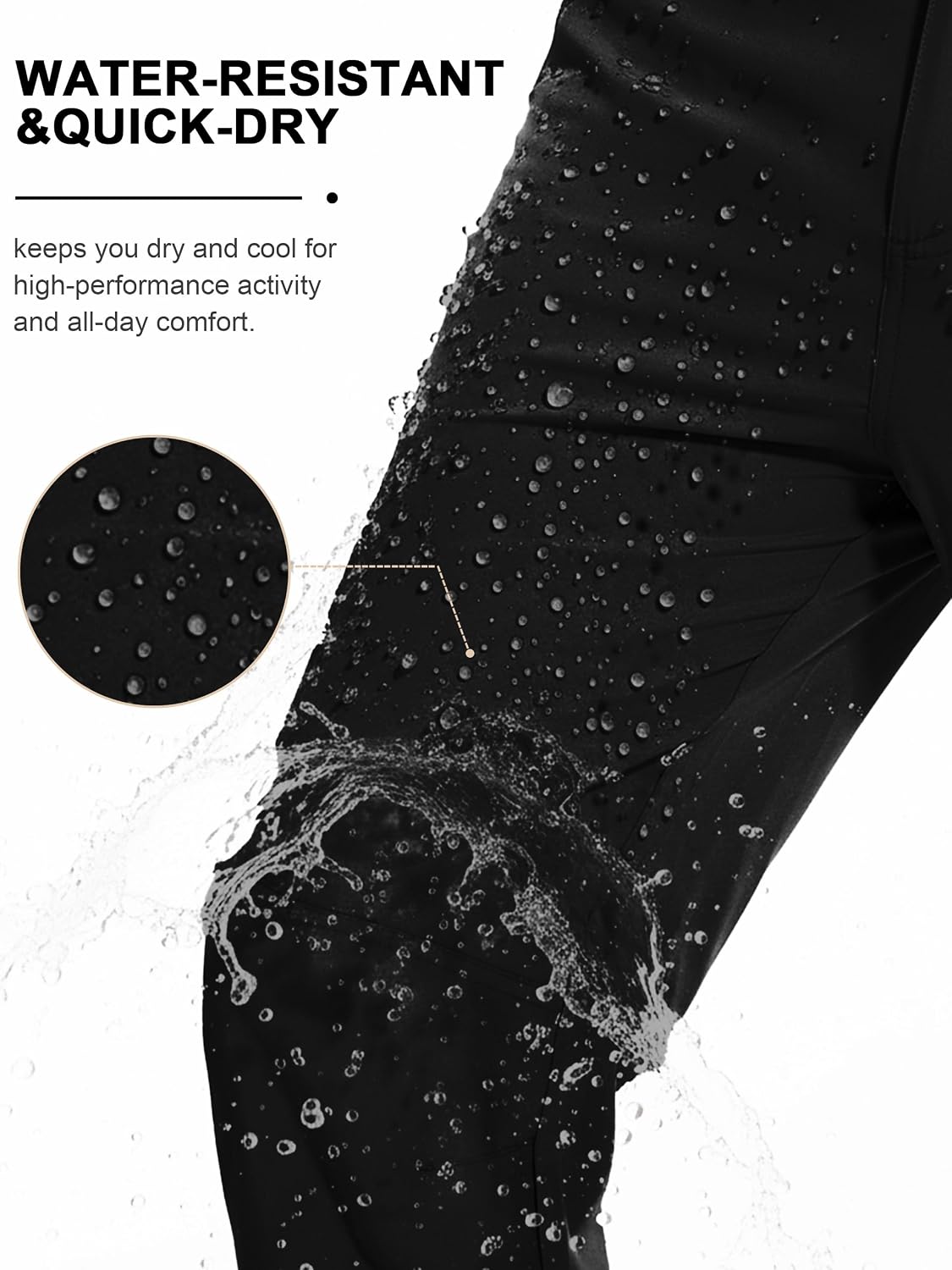 SEVEGO 30"/32"/34"/36"/38" Inseam Men's Tall Hiking Pants Quick Dry Outdoor Waterproof Golf Cargo Pants with 3 Pockets - Image 5