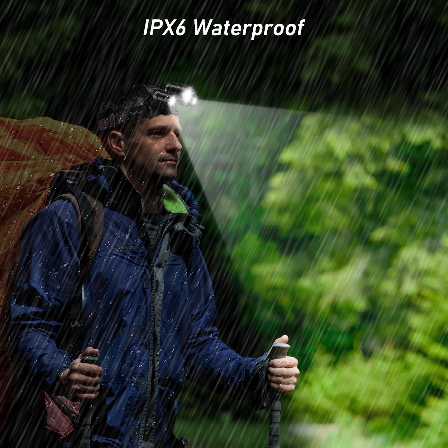 Blukar LED Rechargeable Headlamp,Super Bright Rechargeable Headlight Flashlight-3 Lights 5 Modes,Zoomable,Spotlight&Floodlight Combination,IPX6 Waterproof,20+Hrs Runtime for Running,Hiking,Camping etc - Image 5