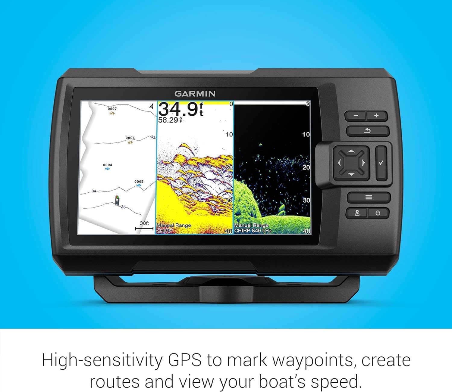 Garmin Striker Vivid 7cv, U.S. with GT20-TM Transducer - Easy-to-Use 7-inch Color Fishfinder and Sonar Transducer, Vivid Scanning Sonar Color Palettes (010-02552-00) - Image 5