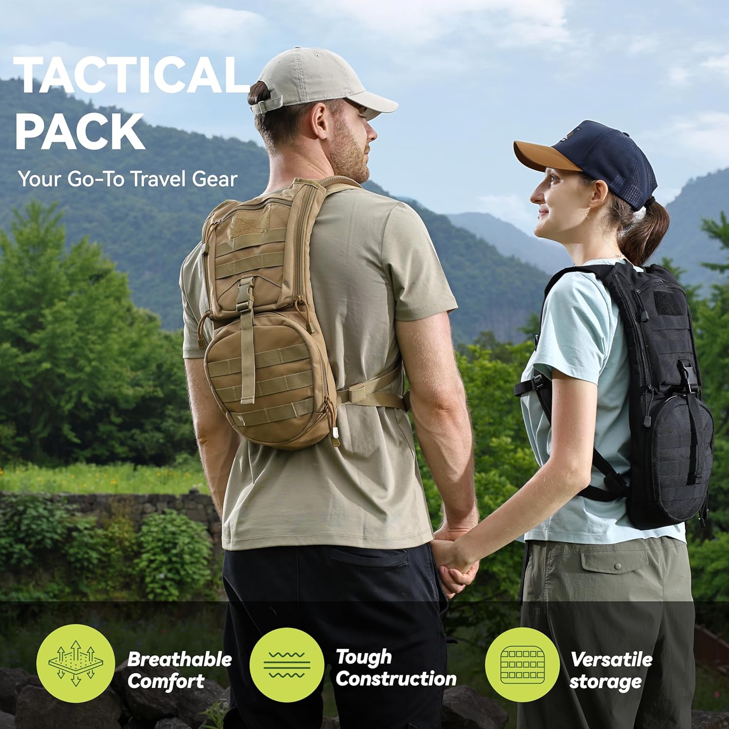 MARCHWAY Tactical Molle Hydration Pack Backpack with 3L TPU Water Bladder, Military Daypack for Cycling, Hiking, Running, Climbing, Hunting, Biking - Image 2