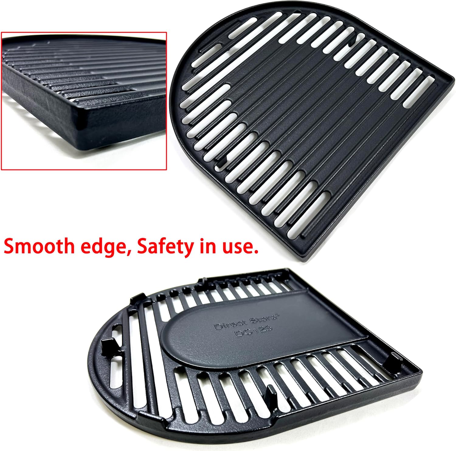 DC126 Cast Iron Grill Cooking Grates for Coleman Roadtrip Swaptop Grills LX LXE LXX, Non-Stick Grids Grates, 2 Pack - Image 4