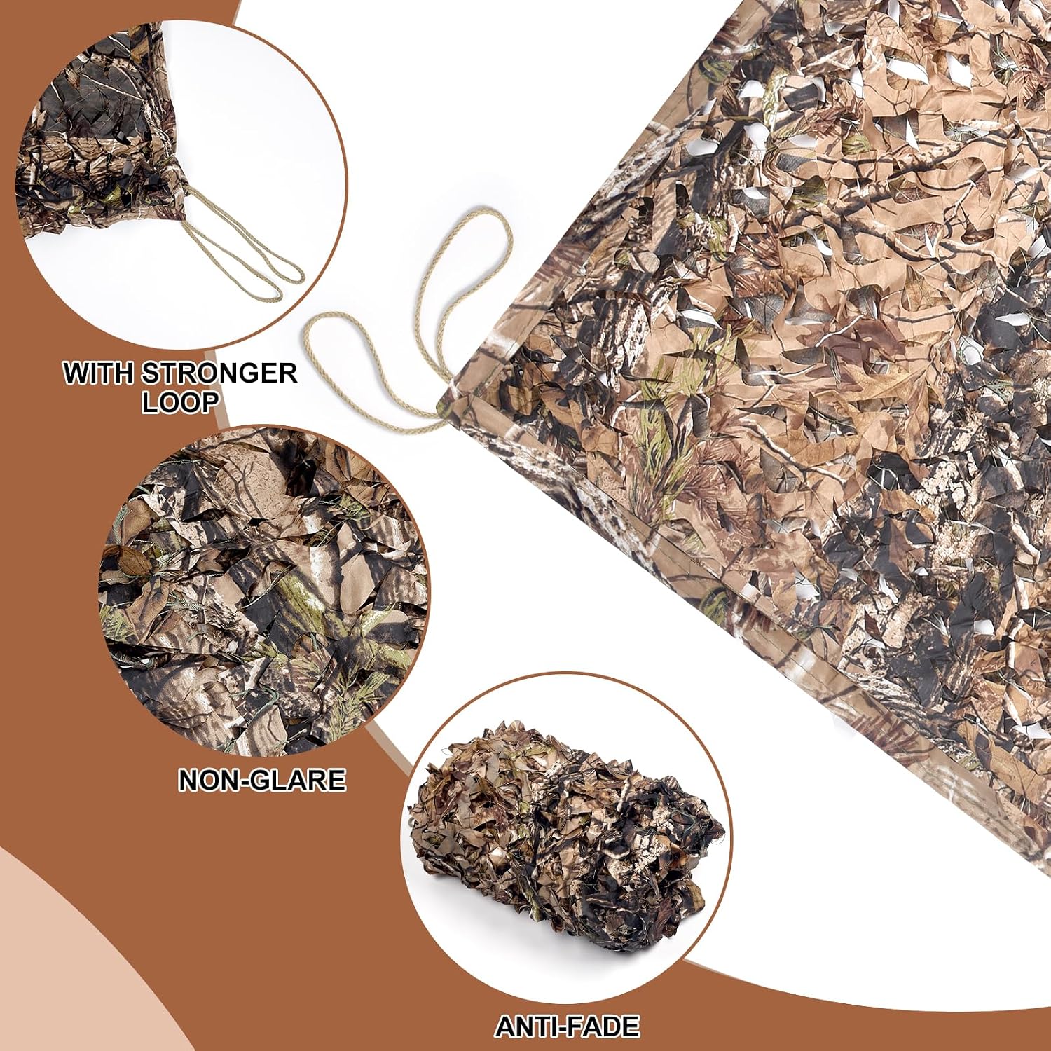 Camo Netting Camouflage Netting with Mesh Backing Military Camo Nets Sunshade Fence Tarp Net Lightweight Great for Duck Hunting Blind Shooting Photography - Image 2