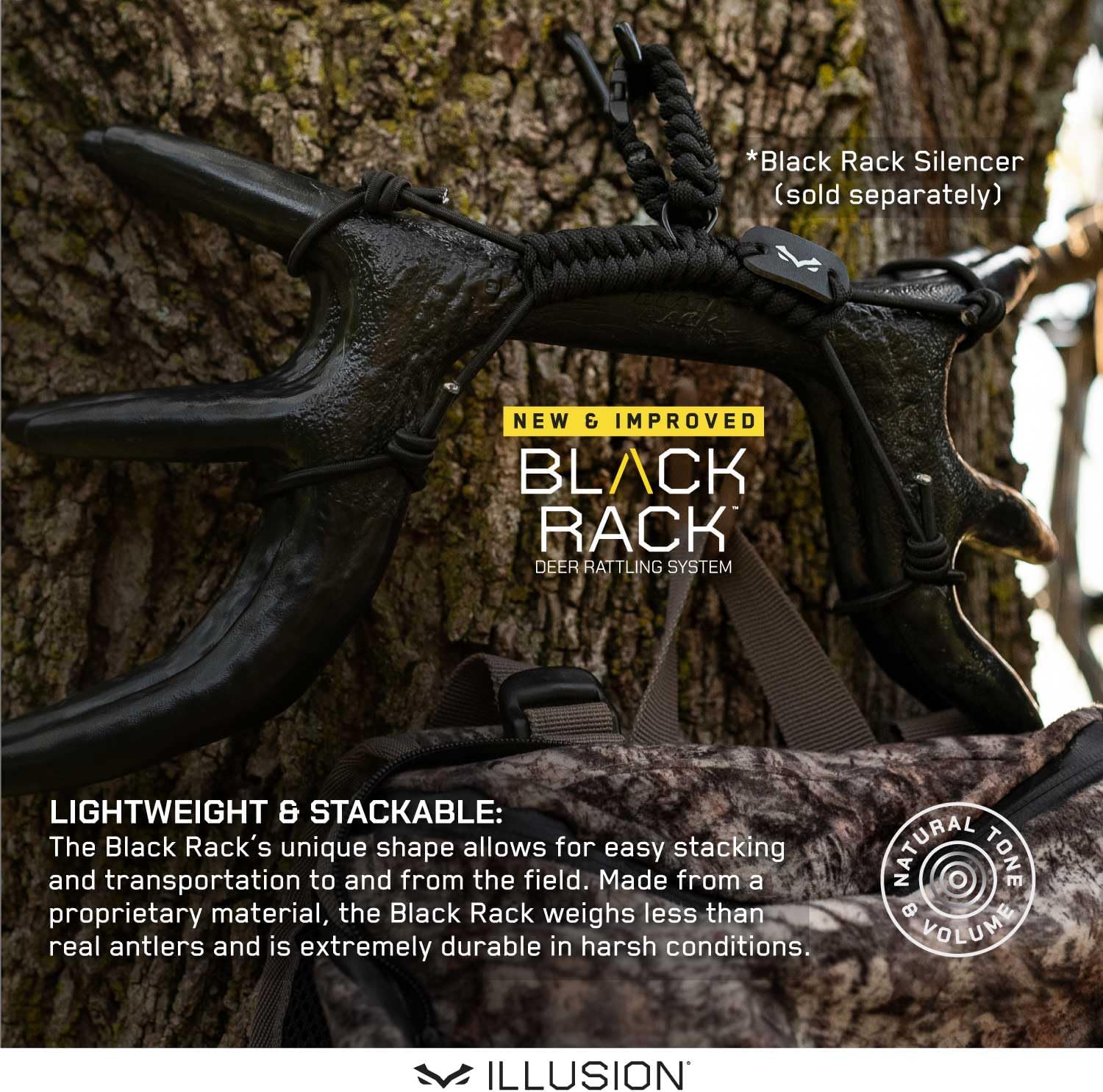 Black Rack Rattling System by Illusion | Rattling Antlers | Rattling Horns | Deer Call | Bone-Core Technology - Image 4