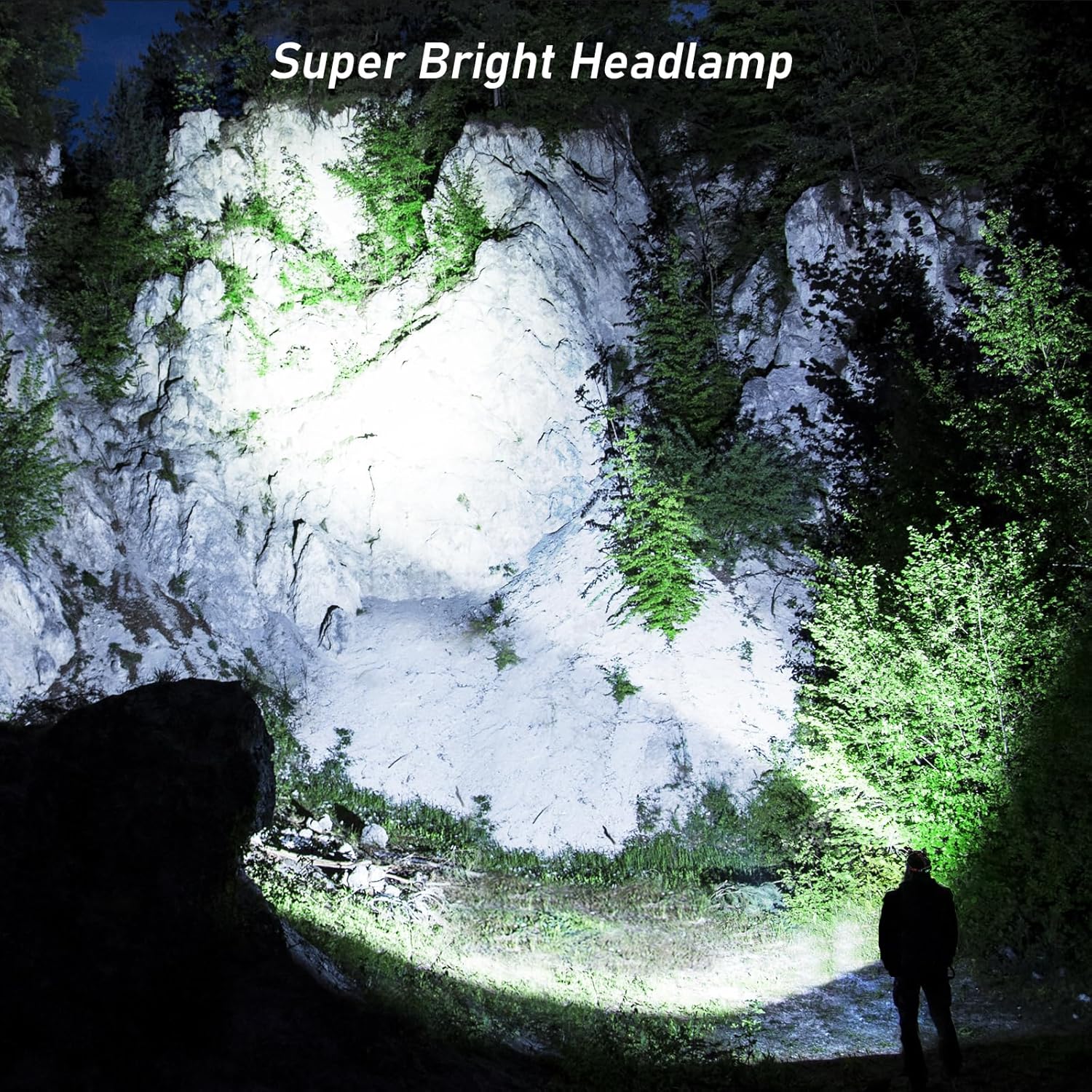 Blukar LED Rechargeable Headlamp,Super Bright Rechargeable Headlight Flashlight-3 Lights 5 Modes,Zoomable,Spotlight&Floodlight Combination,IPX6 Waterproof,20+Hrs Runtime for Running,Hiking,Camping etc - Image 2