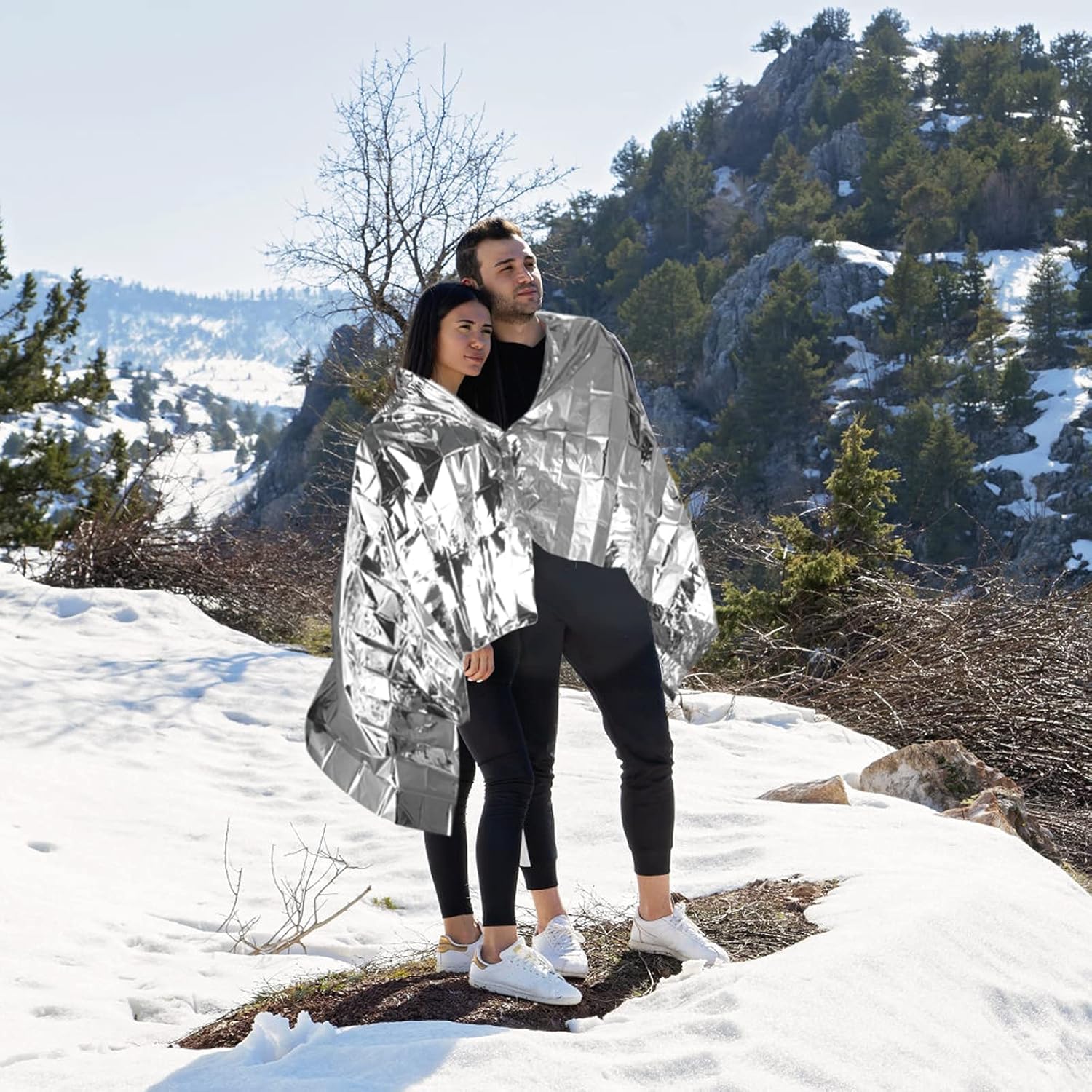 QIO CHUANG Emergency Mylar Thermal Blankets -Space Blanket Survival kit Camping Blanket (4-Pack). Perfect for Outdoors, Hiking, Survival, Bug Out Bag ,Marathons or First Aid 1 - Image 5