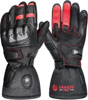 SAVIOR HEAT Heated Motorcycle Glove...