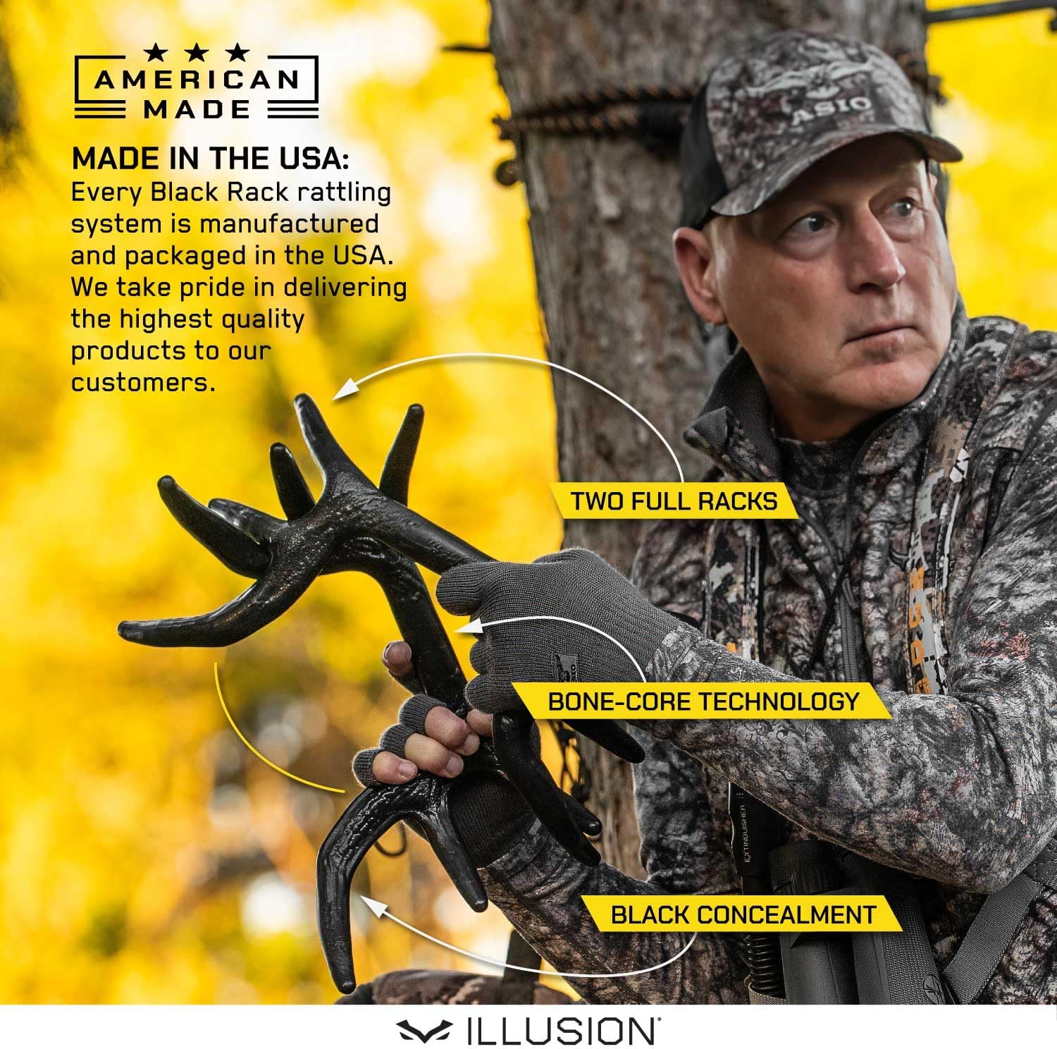 Black Rack Rattling System by Illusion | Rattling Antlers | Rattling Horns | Deer Call | Bone-Core Technology - Image 3