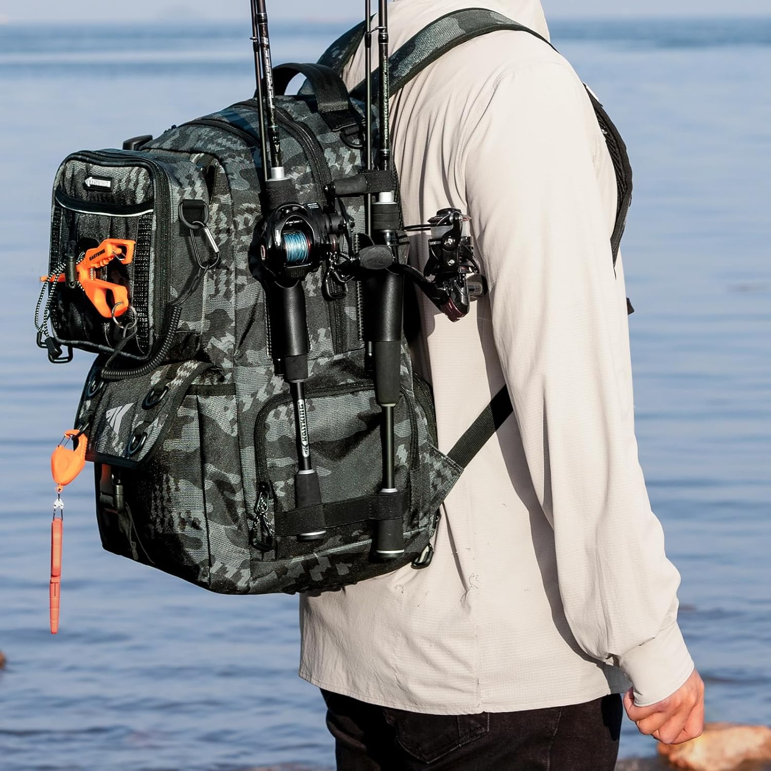 KastKing BaitSpace Fishing Tackle Backpack with Removable Bait Binder,2 Rod Holders Storage Fishing Gear and Equipment - Image 2