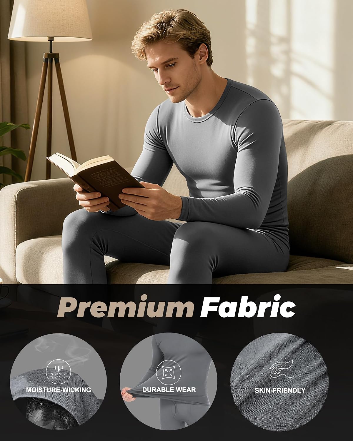 WEERTI Thermal Underwear for Men Long Johns with Fleece Lined Base Layer Men Cold Weather Top Bottom - Image 5