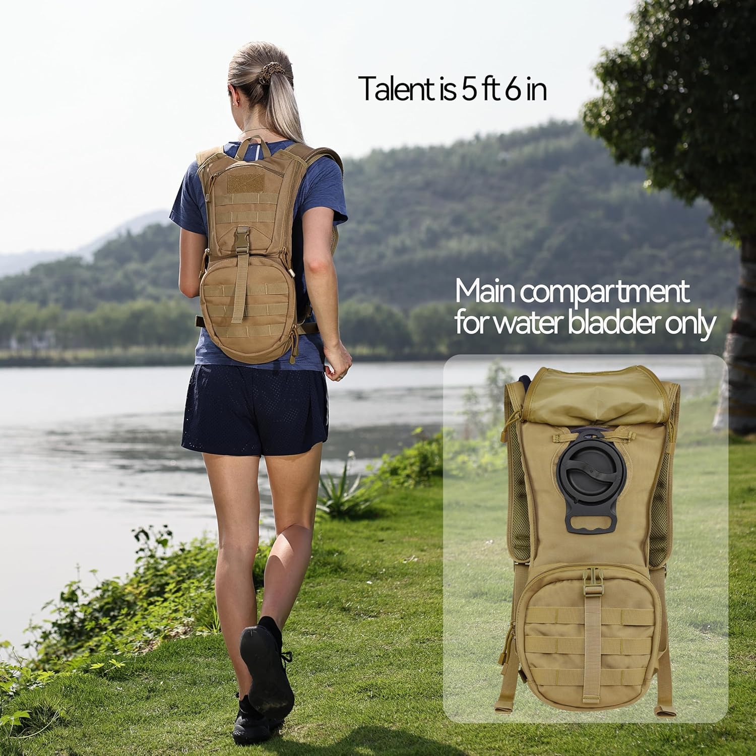 MARCHWAY Tactical Molle Hydration Pack Backpack with 3L TPU Water Bladder, Military Daypack for Cycling, Hiking, Running, Climbing, Hunting, Biking - Image 7