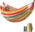 Cotton Canvas Hammock, Comfortable Fabric Camping Hammock with Tree Straps, Up to 440lbs with Travel Bag for Camping Outdoor/Indoor Patio Backyard(Orange, Without bar)