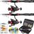 Ghosthorn Fishing Rod and Reel Combo Collapsible Fishing Pole Telescopic Fishing Rod Combo Travel Portable Fishing Set Carbon Fiber with Carrier Bag for Saltwater Freshwater