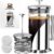 Cafe Du Chateau Stainless Steel French Press Coffee Maker 34 oz – Easy to Use Insulated Coffee Press with 4-Level Filtration, Manual Brewer for Tea, Camping & Travel with BPA Free, Durable Clear Glass