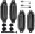 Boat Fenders 2-4 Pack, 4.5″/5.5″/6.5″/8.5″ Inflatable Ribbed Twin-Eye Boat Bumpers & Ropes, Marine-Grade PVC Boat Fender Bumpers, Black/White/Gray/Navy Blue
