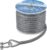 Boat Anchor Rope 3/8 Inch x 50FT – Marine Grade Anchor Line Premium Solid Braid MFP Dock Line with Stainless Steel Thimble & Shackle for Boat, Kayak, Dock Boating Accessories – Gray