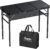 Anbte Folding Camping Table with Storage Net, 3ft Camping Table Aluminum Folding Table with 3 Adjustable Height Max 27.5 Inch Picnic Table Portable Table for Outdoor Backyard BBQ, Pure Black